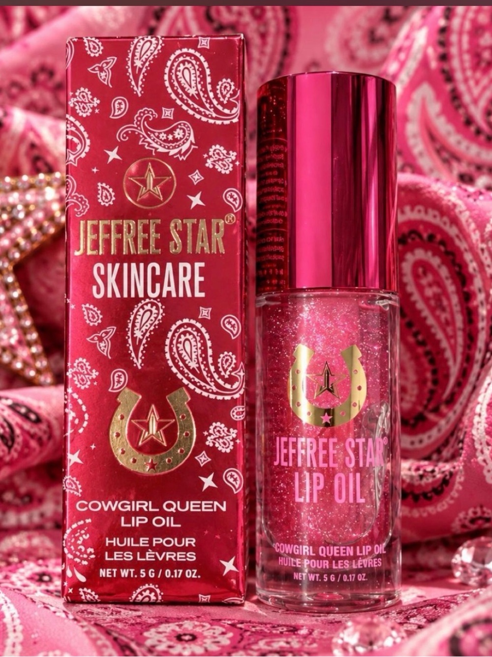 Jeffree Star Cowgirl Queen Lip Oil - Glittering Hot Pink